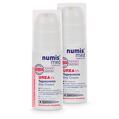 numis med Tagescreme 5% Urea - vegane Gesichtscreme - Gesicht Creme 2x 50 ml