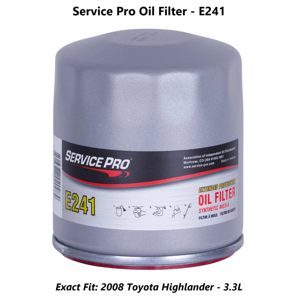 2008 Toyota Highlander 3.3L Complete Air, Oil & Cabin Filter Kit (0W-20) Foto 3 de 4