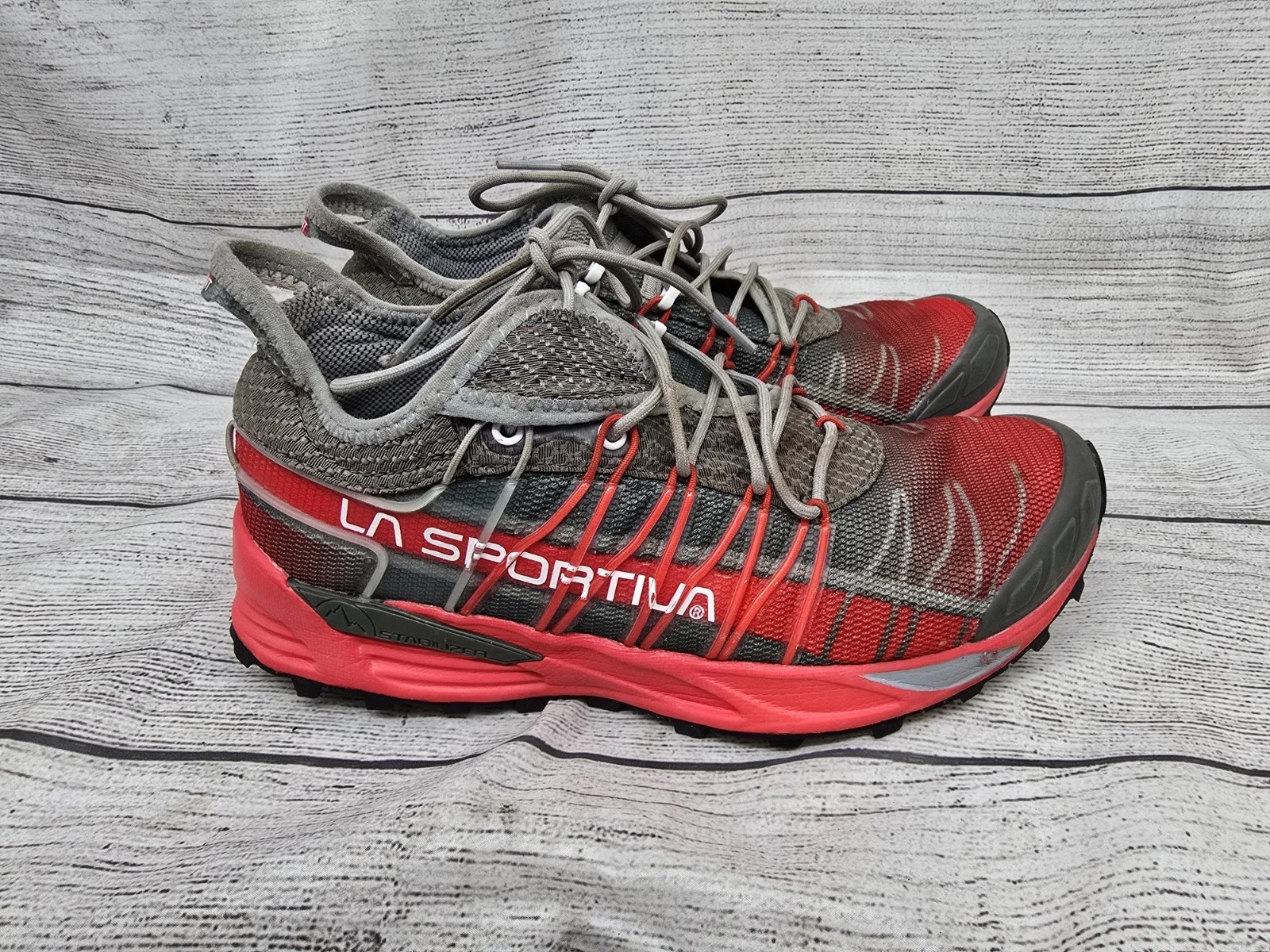 La Sportiva Mutant Trail Running Shoes Women Size 8 Red/Gray - NO INSOLES