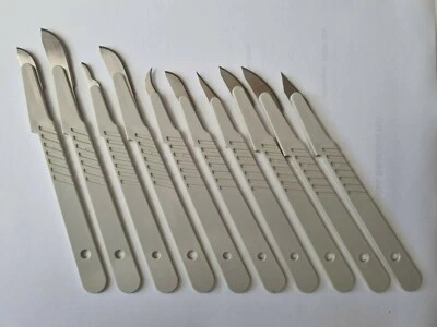 10-teiliges Skalpell Set einzeln verpackt mit Schutzkappe Bastelmesser G14