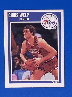 1989-90 Fleer Chris Welp Rookie Card #118 Philadelphia 76ers Set Break ...