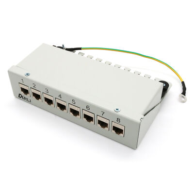 Cat8 Patchpanel 8 Port Keystone Cat 8.1 Rj45 geschirmt Gehäuse Desktop Aufputz