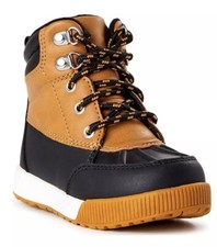SIZE 10 Wonder Nation Toddler Boys Ankle Duck Boots Winter Skid Resistant Tan