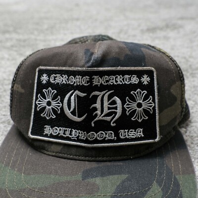 Chrome Hearts CH Hollywood Trucker Hat Camo Streetwear Chrome Hearts CH Hollywood Trucker Hat Camo Streetwear