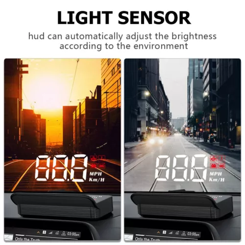 Universal OBD2 HUD Head-up LED GPS Speedometer Digital Display Car Speed Warning - Picture 5 of 13