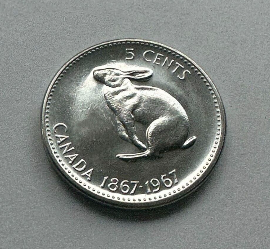 Canada 1967 5-Cent Rabbit/Hare Confederation Centennial 5C Nickel