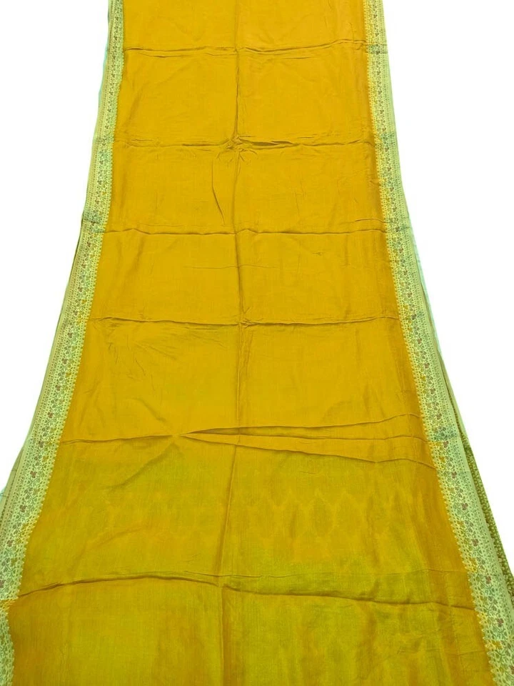 Sari Tussar de Seda Pura 100% Seda Vintage Tela India Reciclado TSS2989 Foto 2 de 4