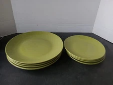 Vintage Set Of 8, Green Royal Norfolk Plates 4 Dinner And 4 Salad Plates 
