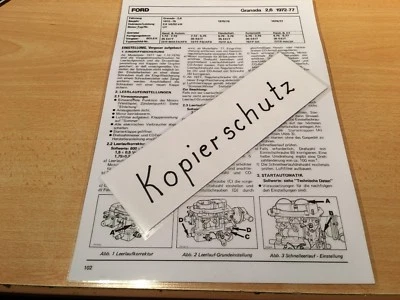 Ford Granada 2,6 Bj. 1972-77 - Vergasereinstellanleitung Solex 35 EEIT - Bild 1 von 2