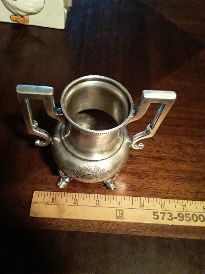 *Raro* Urna/jarrón Wilcox de doble mango hueco plateado Foto 2 de 4