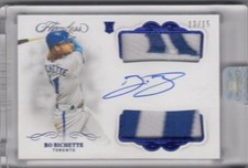 2020 Panini Flawless Rookie Dual Patch Autographs Sapphire #20 Bo Bichette /15