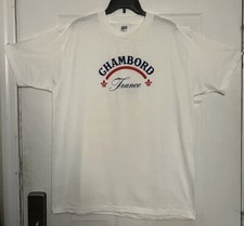 Anvil Single Stitch Chambord France White T-Shirt Size XL Made in USA Vintage