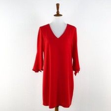 Charles Henry Red 3/4 Sleeve Shift Style Dress sz M