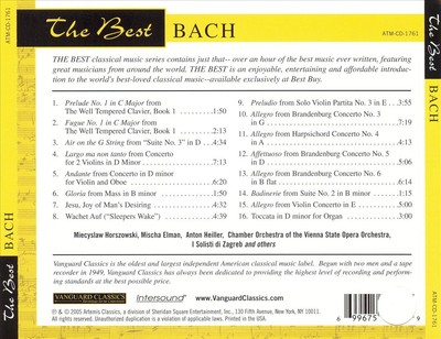 VARIOUS ARTISTS BEST BACH [BEST BUY EXCLUSIVE] NEW CD