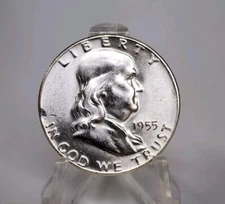 1955 Franklin Half Dollar BU Bugs Bunny FS-401 Variety & Clipped Planchet Error