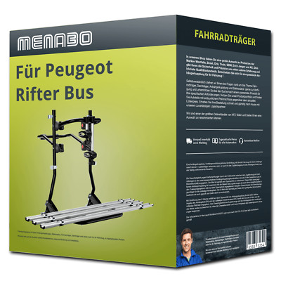 Menabo Fahrradträger Cobra Plus schwarz/silber für Peugeot Rifter Bus Typ K9 NEU