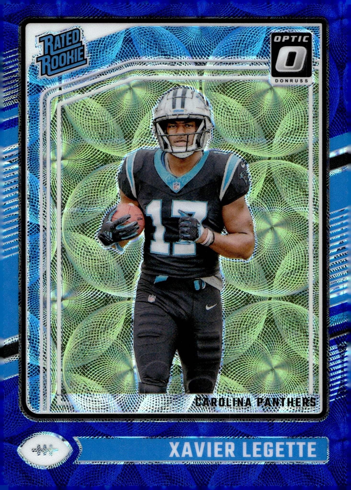 Xavier Legette 2024 Panini Donruss Optic Rated Rookie Blue Scope Prizm RC #299