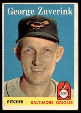 1958 Topps Baseball Card George Zuverink Baltimore Orioles #6 Good