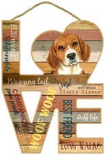 Beagle Love Word Art Wood Cut Out 8"x11" Cute NEW Hanging Dog Sign Gift Home L59