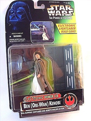 STAR WARS POTF2 ELECTRONIC POWER F/X OBI WAN KENOBI C7/8 WITH GLOWING LIGHTSABER