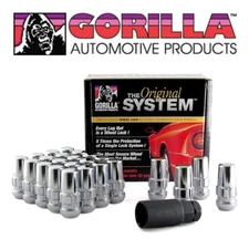 Gorilla The System 24 Wheel Locks Lug Nuts & Key Chrome 14x1.5 Bulge Acorn