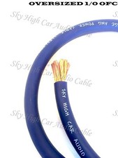 40 ft OFC 1/0 Gauge Oversized BLUE Power Ground Wire W/ SPOOL Sky High Car Audio