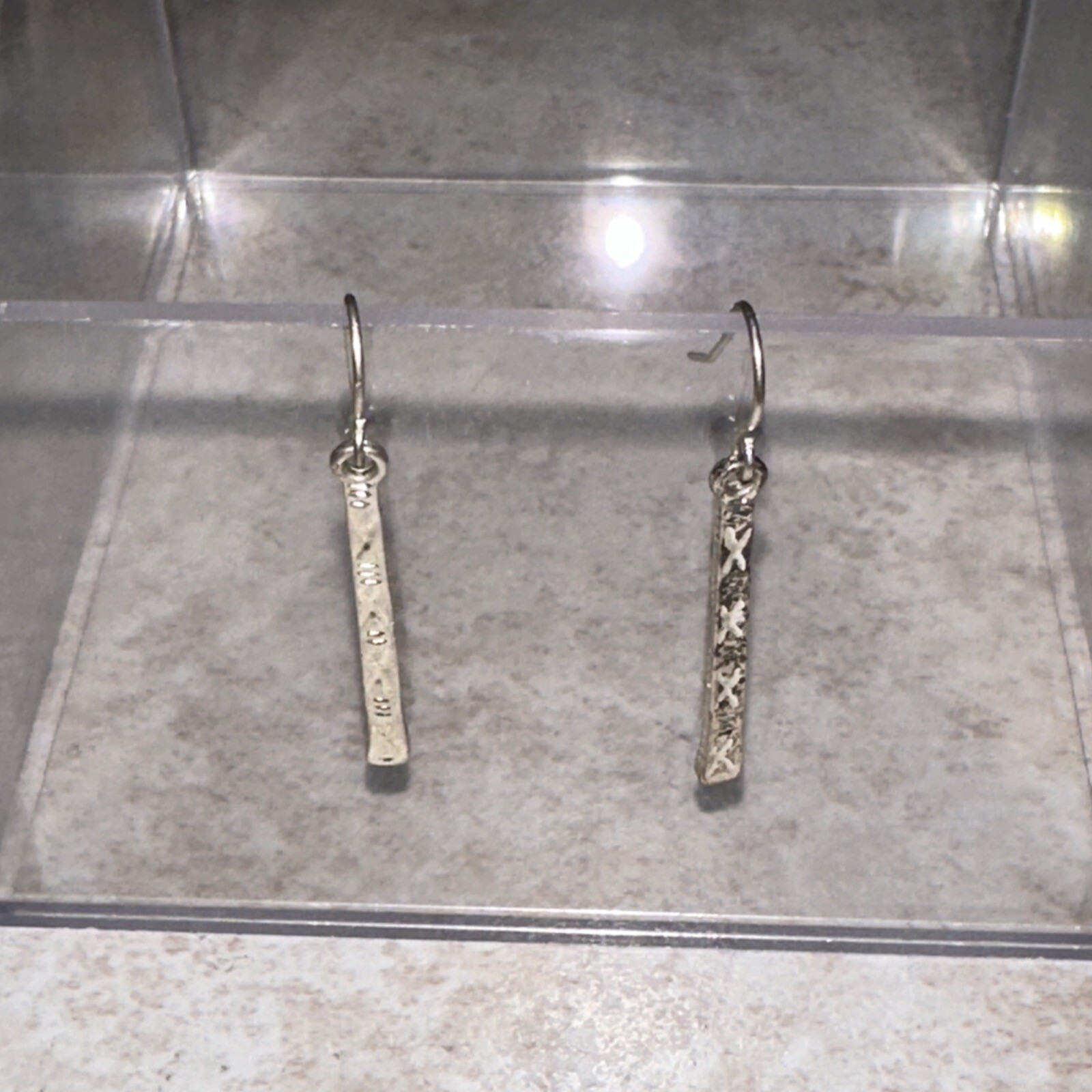 Vintage X Design Etched Silver Rectangular Bar Dr… - image 7