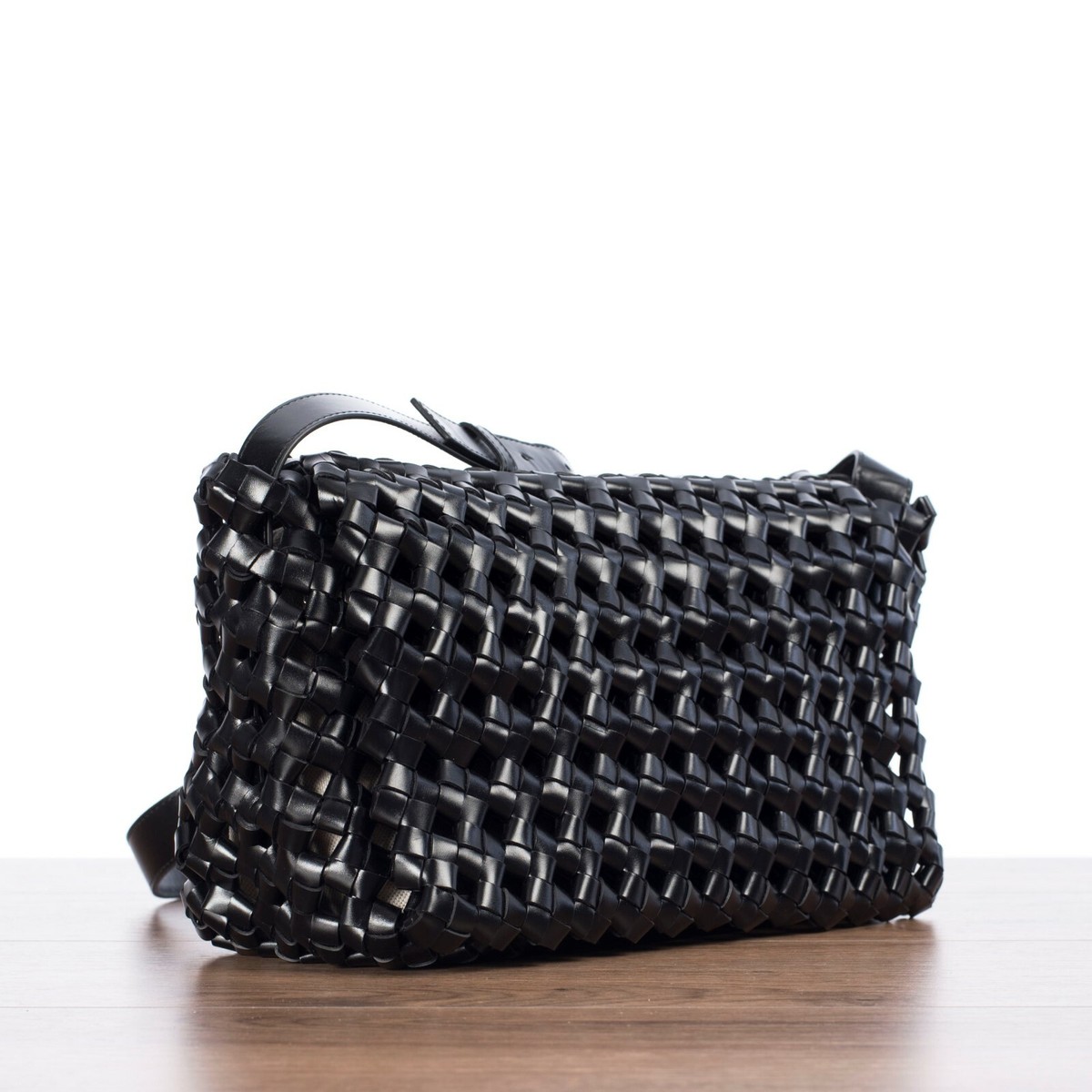 BOTTEGA VENETA 4850$ BV WINDOW Crossbody Bag in Black Woven
