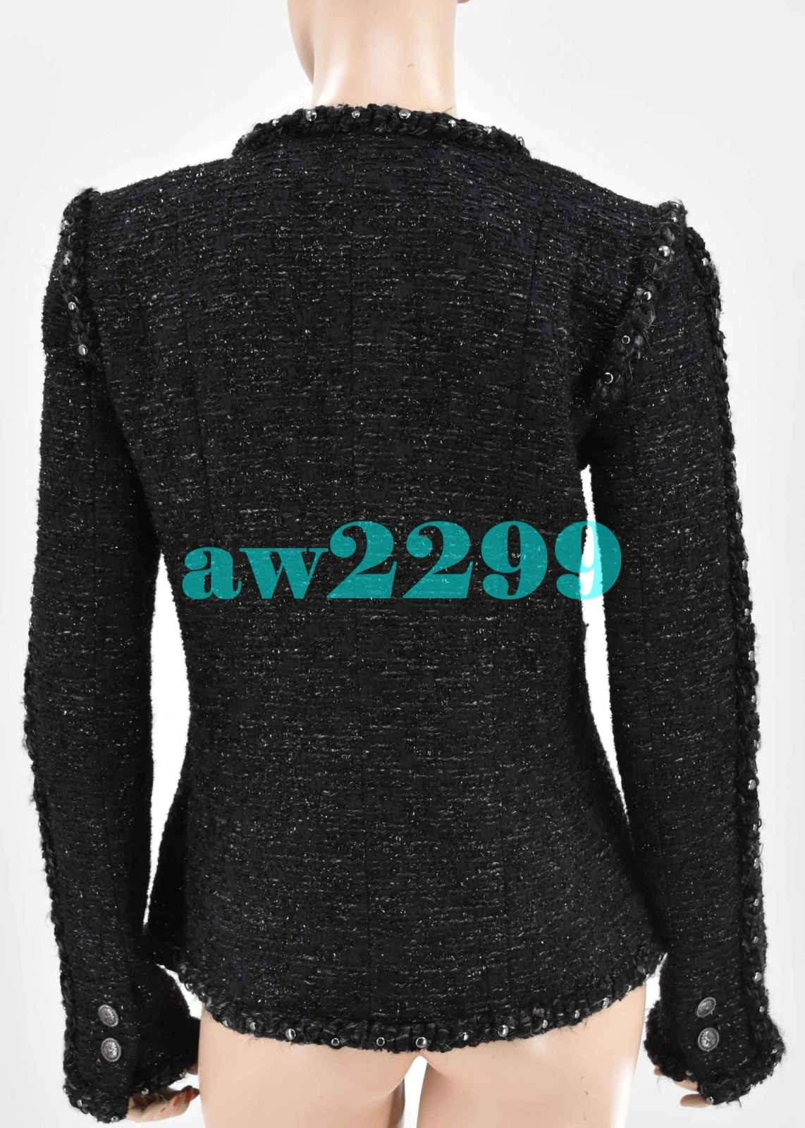 GIACCA CHANEL 14A 2014 PARIS DALLAS BORCHIE INTRECCIATA RARA IN TWEED 40 38 NUOVA