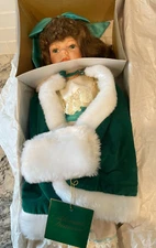 Moments Treasured Porcelain Christmas Doll 17 Inches NEW