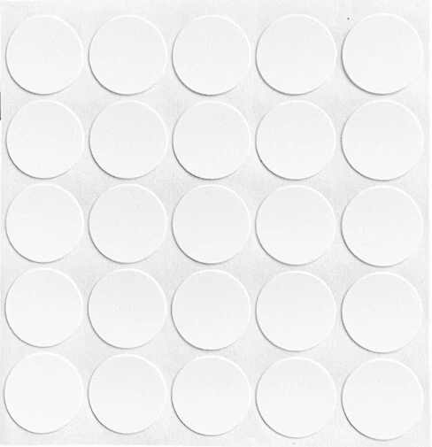 SCARFELL 18MM SELF ADHESIVE CAM SCREW HOLE COVER CAP WHITE FURNITURE CABINET BOOKCASE