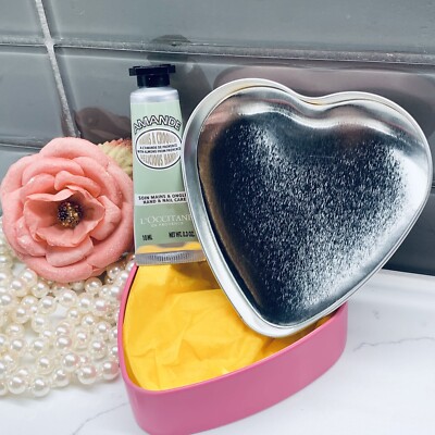 Brand New L'Occitane Rifle Paper Co Gift Box Set Heart Tin & 2