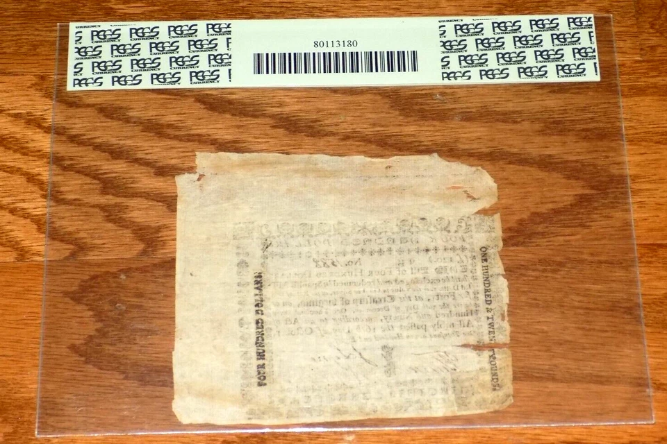 Oct. 16, 1780 $400 VIRGINIA Colonial Currency Note PCGS Very Fine 25 Apparent - Image 3 of 4