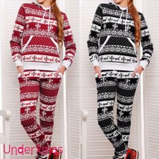 Women Christmas Pajamas Pyjama PJS Sleepwear Ladies Long Sleeve Nightwear Set UK