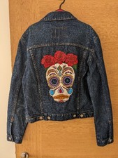 Women's Highlands Unique Graphic Design Print Denim Jacket Size M (12)
