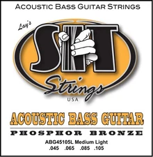 S.I.T ABG45105L Phosphor Bronze Acoustic Bass Strings; gauges 45-105
