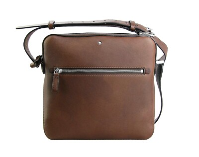 MONTBLANC MEISTERSTUCK SFUMATO ZIP REPORTER BROWN LEATHER BAG 118336 NEW ITALY