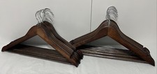 Elegant Walnut Finish Wooden Suit Hangers with Chrome Hooks Lot of 15 New