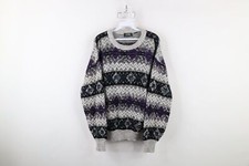 Vintage 90s Coogi Style Mens Medium Distressed Southwestern Fiesta Knit Sweater