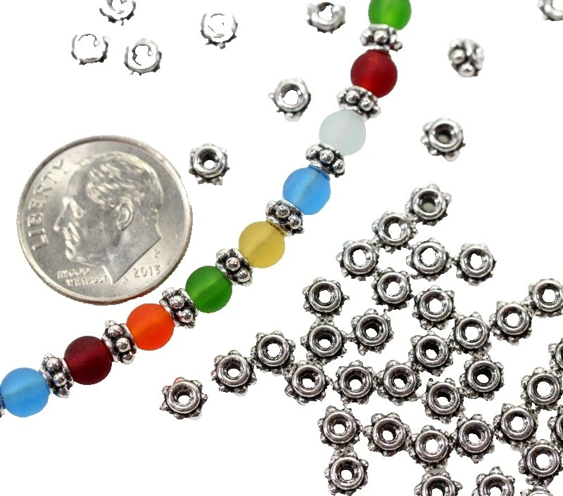 Rondelle Espaciador Granos envejecido y Tapones