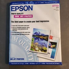 100 Sheets Epson Matte Finish Photo Paper 8,5  x 11  Ink Jet Printer S041062 New