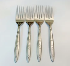 (4) Oneida SUNBURST Stainless 1881 Rogers Ltd Salad Forks~Free Shipping