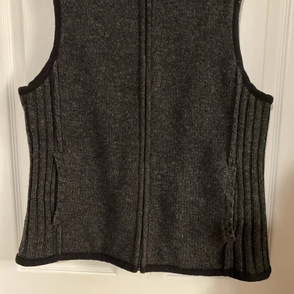 Chaleco de lana Gander Mountain para hombre grande de cordero gris cremallera completa acanalado Foto 3 de 4