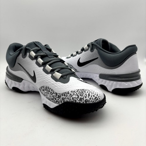 Nike Alpha Huarache ELT 4 TF Grey Black Lace-Up Softball Shoes Womens FD2746-001 - Picture 21 of 27