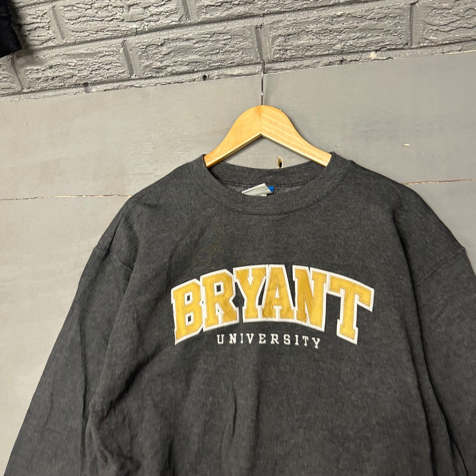 Champion Bryant University Sweatshirt Crewneck Pullover Gray Men'S Size L Eco