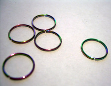 Ear Nose Lip Ring Fake Pierced Look or Real Piercing 20g Gloss Rainbow 1 pc 8mm