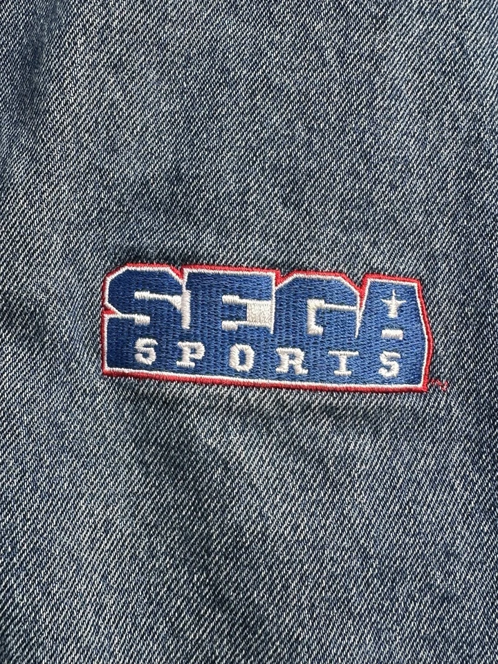 Sega Sports Vintage Varsity Jacket Snap Denium Coat Genesis Size Large 90s Rare - Image 4 of 4