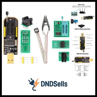 S018  Clip USB BIOS Programmierer V1.8, CH341A Programmer + SOIC8 Clip + 1,8V...