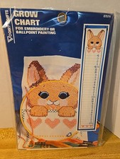 Vintage Vogart Crafts Grow Chart Embroidery or Ballpoint Painting Kit Bunny