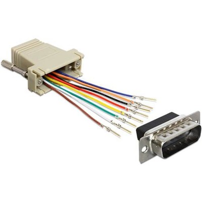 Delock Adapter, Sub-D 15 Pin Stecker zu RJ45 Buchse, Mo # 65432